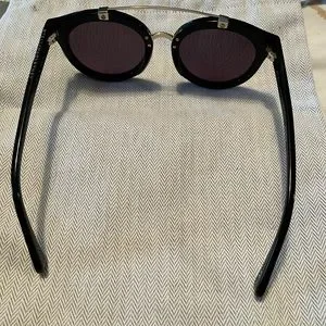 Stella McCartney Core 49MM Round Ruthenium Cream Tortoiseshell Effect Sunglasses Stella McCartney | Accessories | Stella Mccarthney Black  main image 2